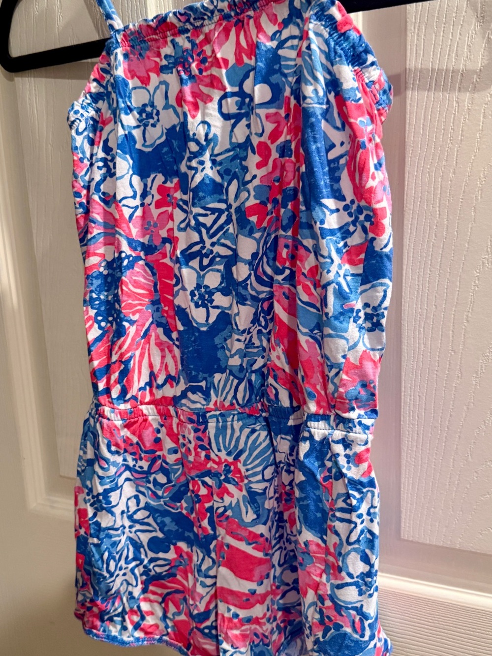 Lilly Pulitzer Girls Floral Pink Blue White Romper Dress